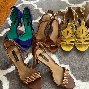 Banana Republic Blue, Brown, and Yellow Heels Trio